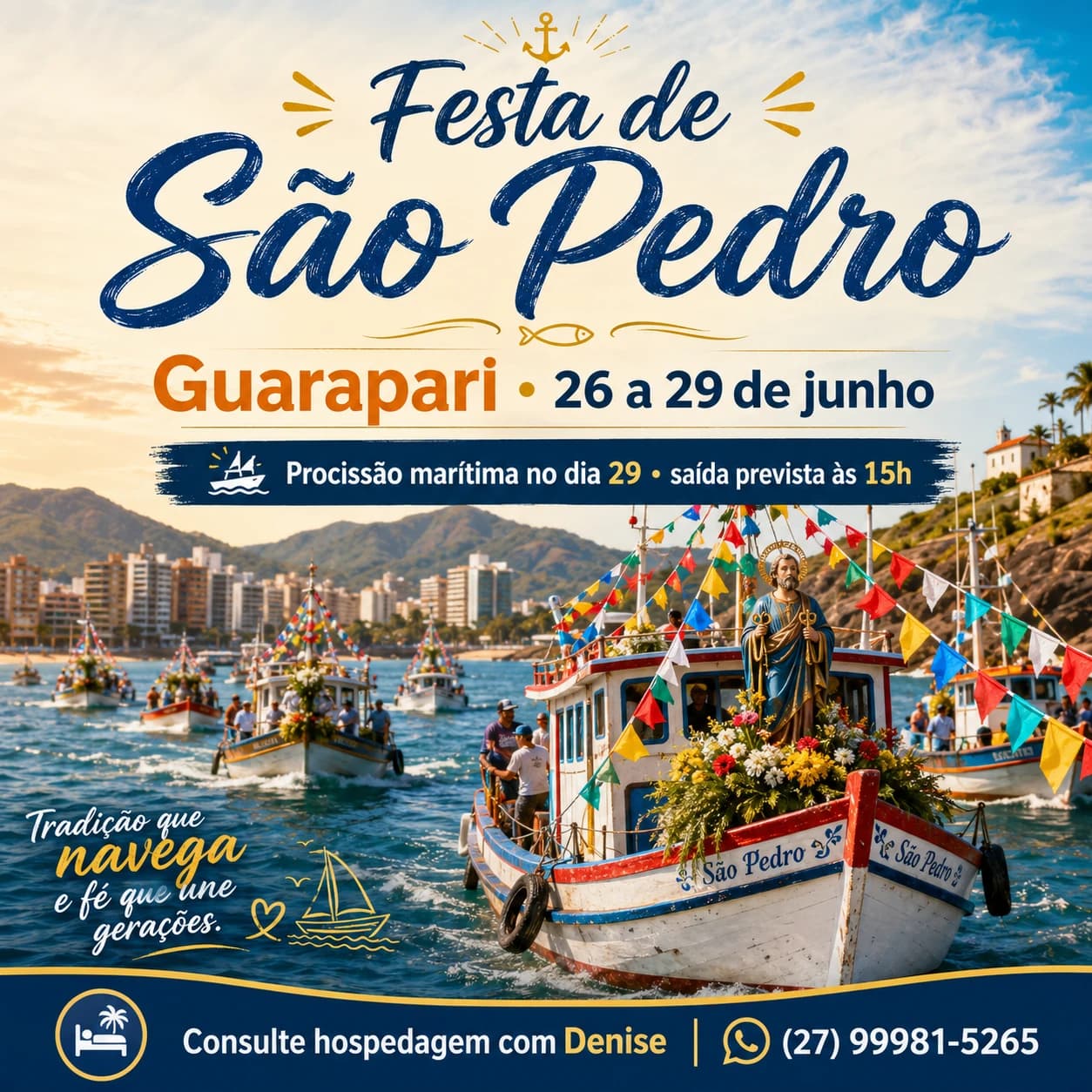 Festa de São Pedro celebra fé, tradição e cultura em Guarapari