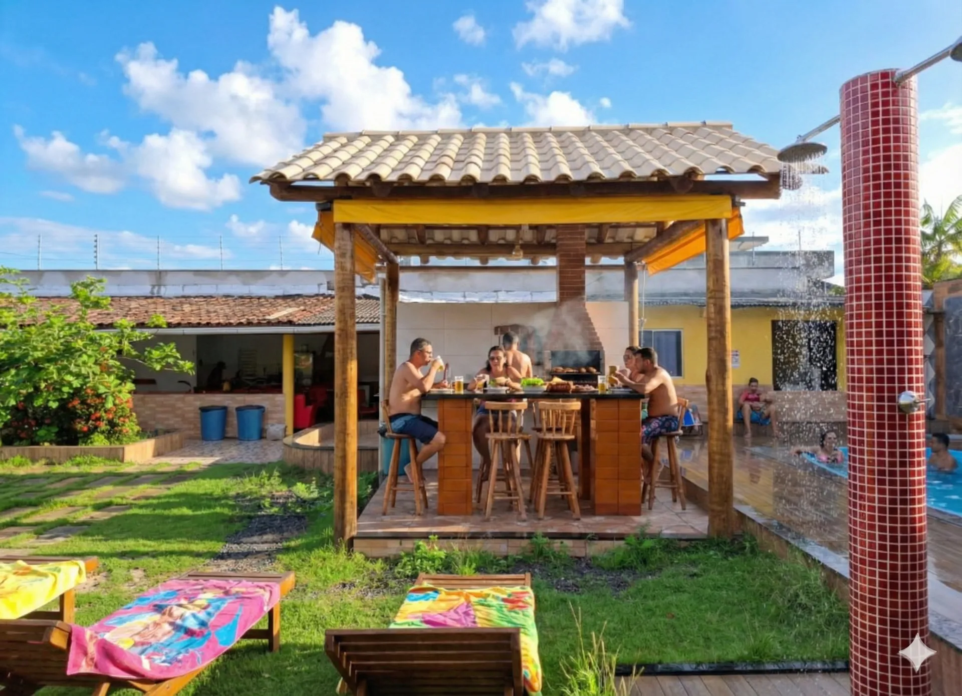Quiosque e área social da piscina