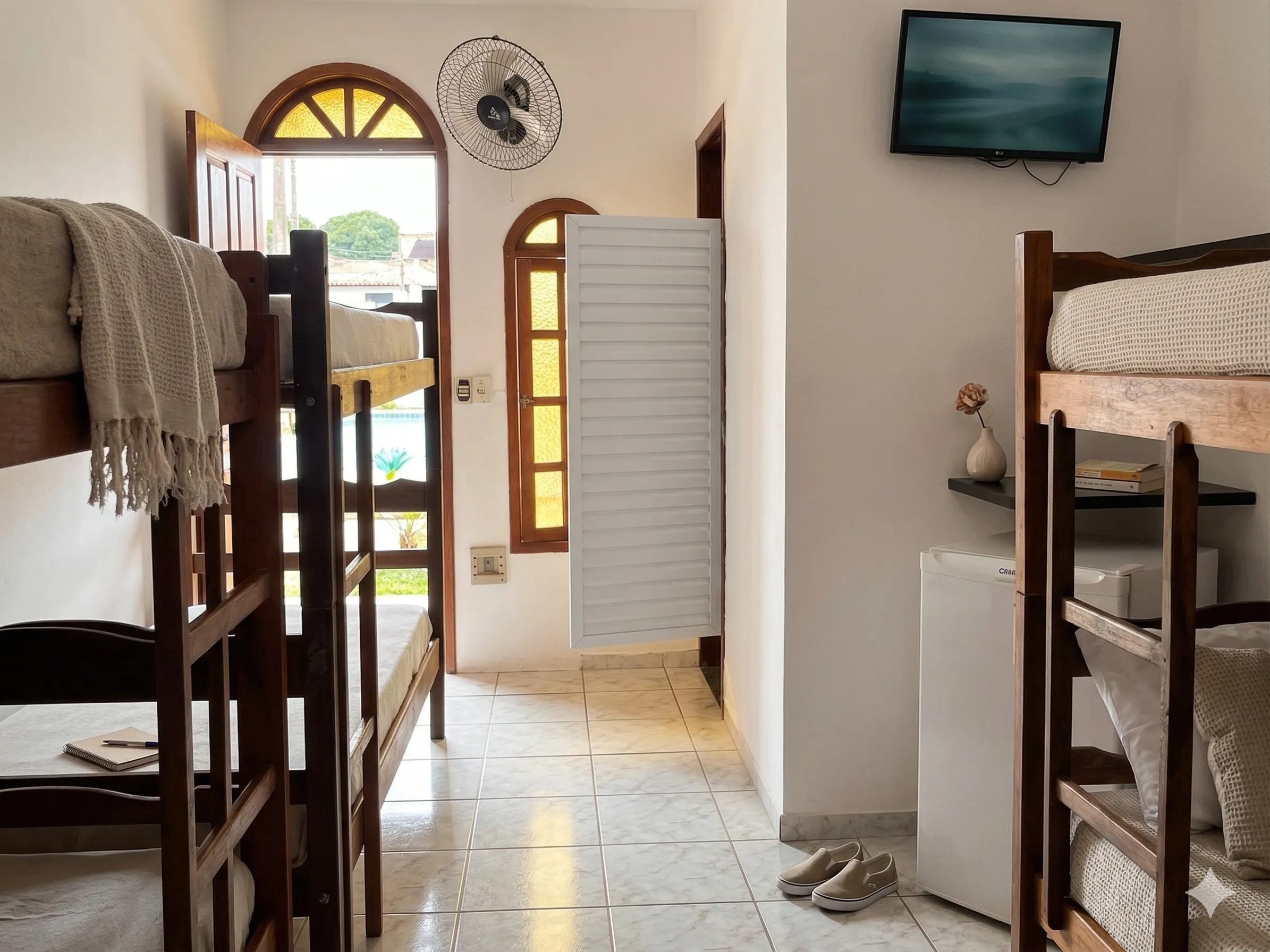 Quarto funcional para casais ou grupos