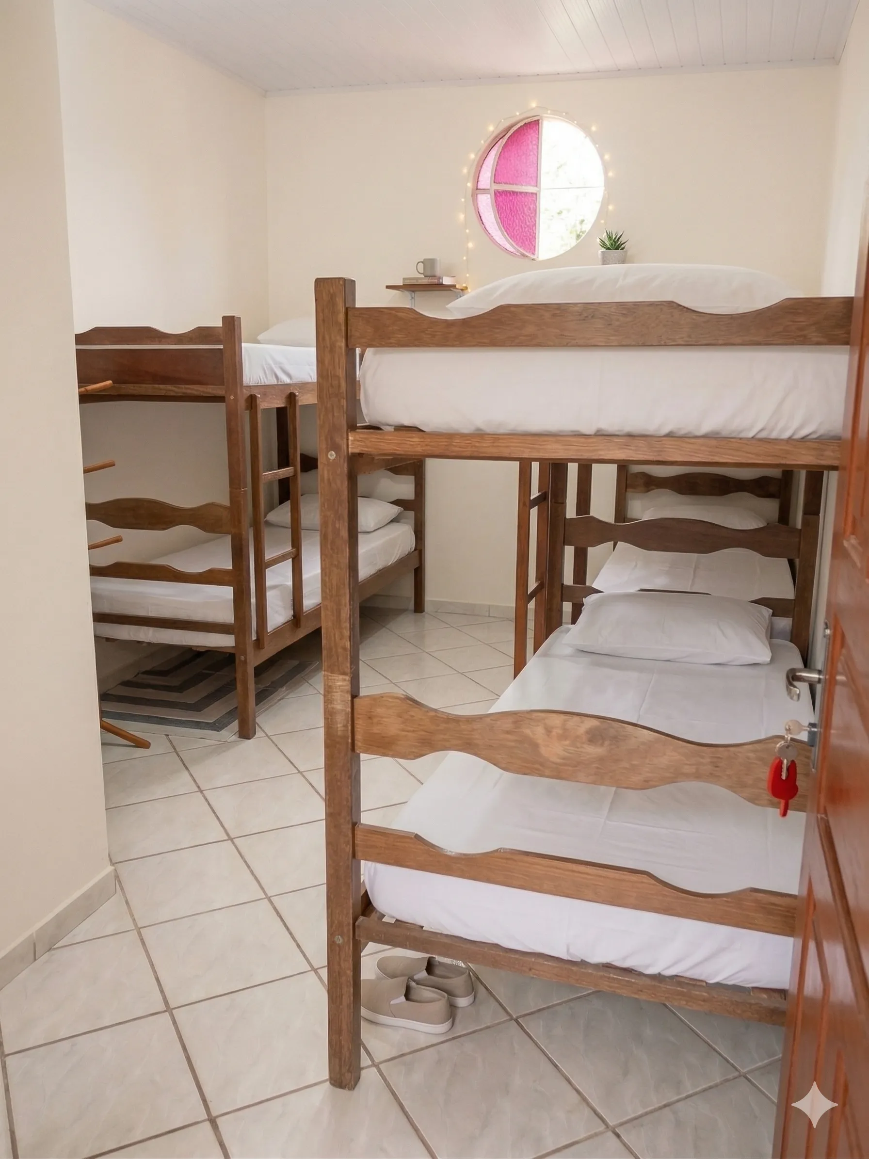 Suíte espaçosa com iluminação natural