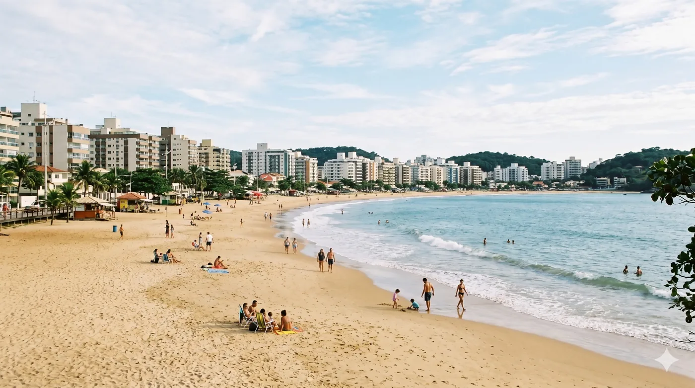 Praia do Morro no inverno em Guarapari
