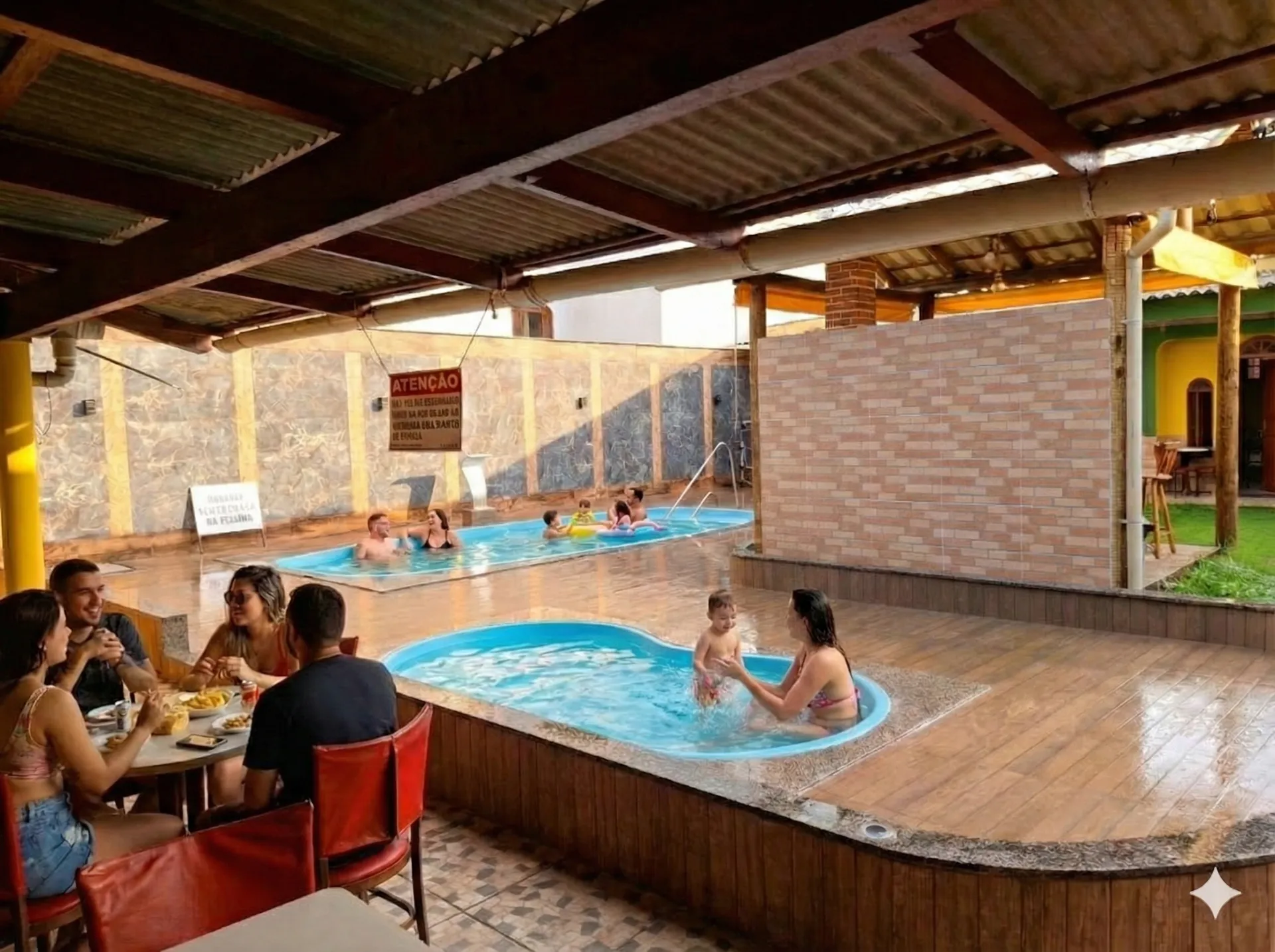 Duas piscinas na casa de grupos em Guarapari Praia do Morro